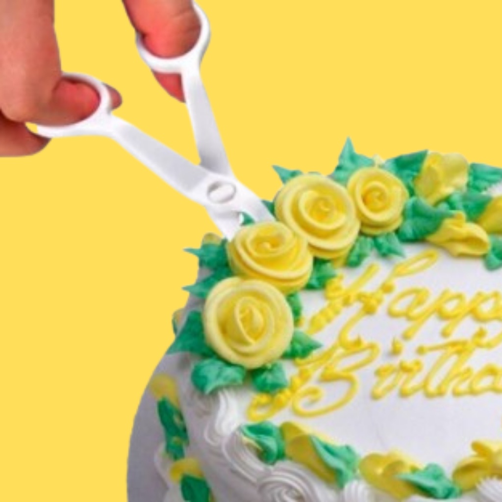 Gunting Mawar Buttercream Plastik Pengangkat Krim Bunga untuk Dekorasi Kue