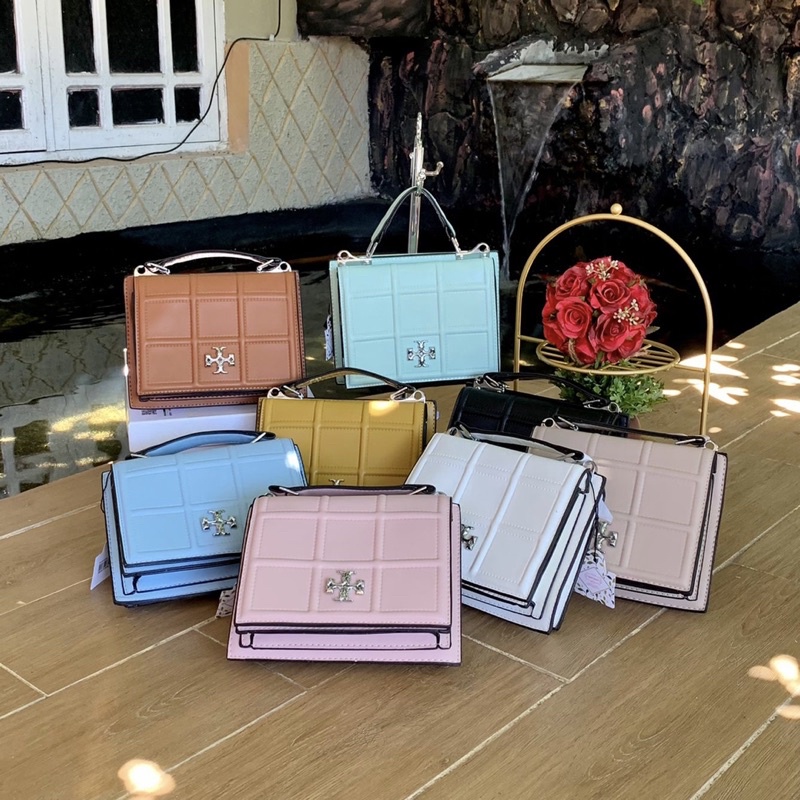 Handbag slingbag full leather by Tory Burch Import high quality top handle bag tas selempang dan bah