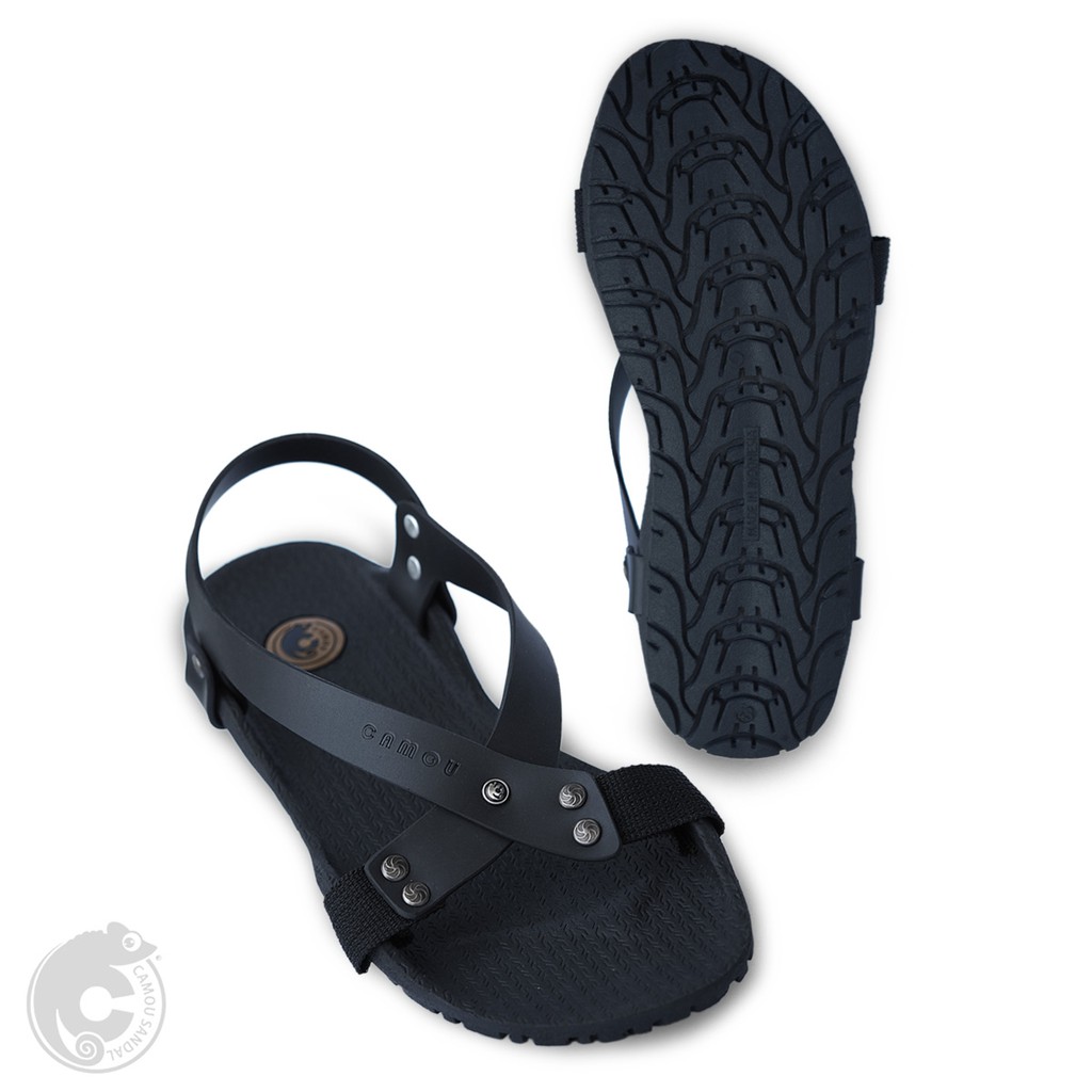 CAMOU - Borneo Black - Sandal Gunung Sandal Tali Pria Anti Slip