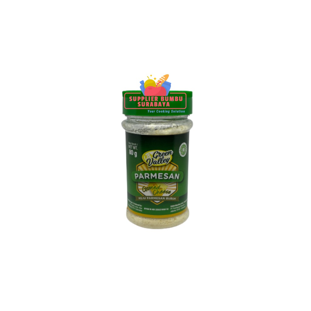 Green Valley Grated Parmesan Cheese Keju Parut Bubuk Halal 80g