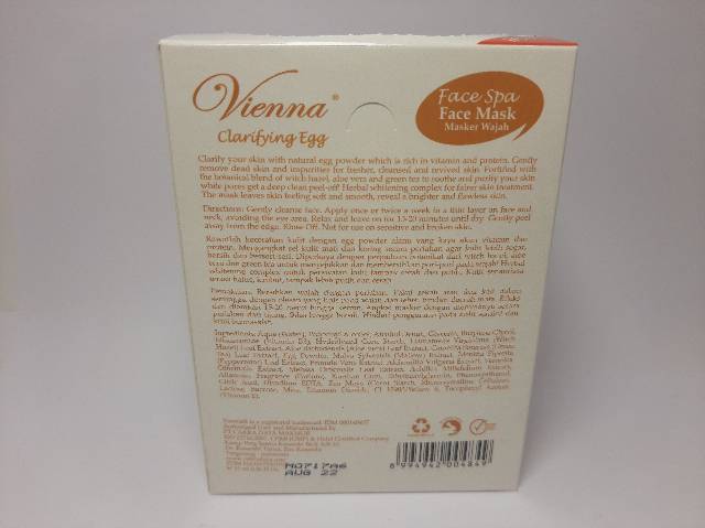 Sachet Masker Wajah Vienna Clarifying Egg BPOM