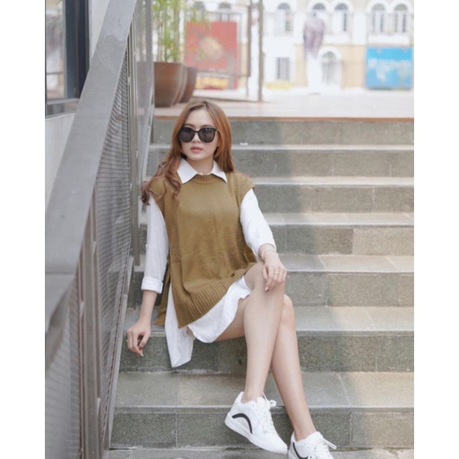 Lova Vest Rompi basic rajut Love Vest allsize fit L