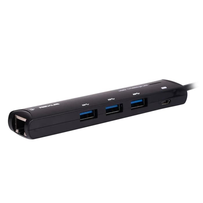 Rexus USB HUB V.3.1 H345 4 Port + LAN RJ45 GigaBit + Type C - RXH-345