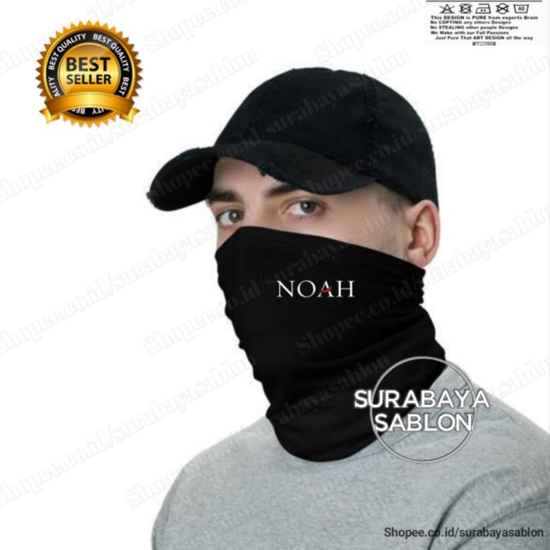 Masker Noah Buff,-  Buff Masker Noah Band Premium Logo Simpel