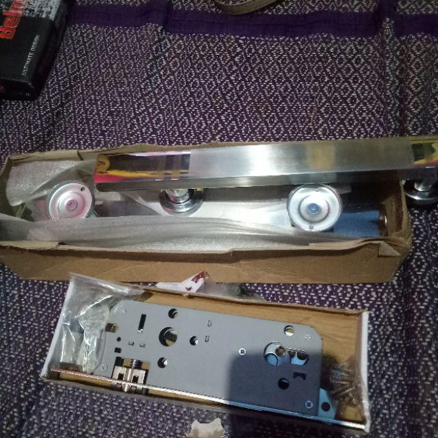 Handle Pintu Minimalis Stainless 1set+kunci