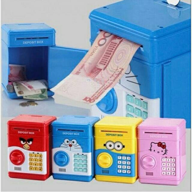 B9888 mainan anak Celengan ATM Deposito Box Karakter / Bank Brankas Mainan Anak / celengan anak