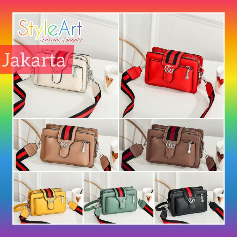 StyleArt SE2485 Tas Selempang Wanita 100% Original Fashion Import SlingBag Kotak Simple Like Guci