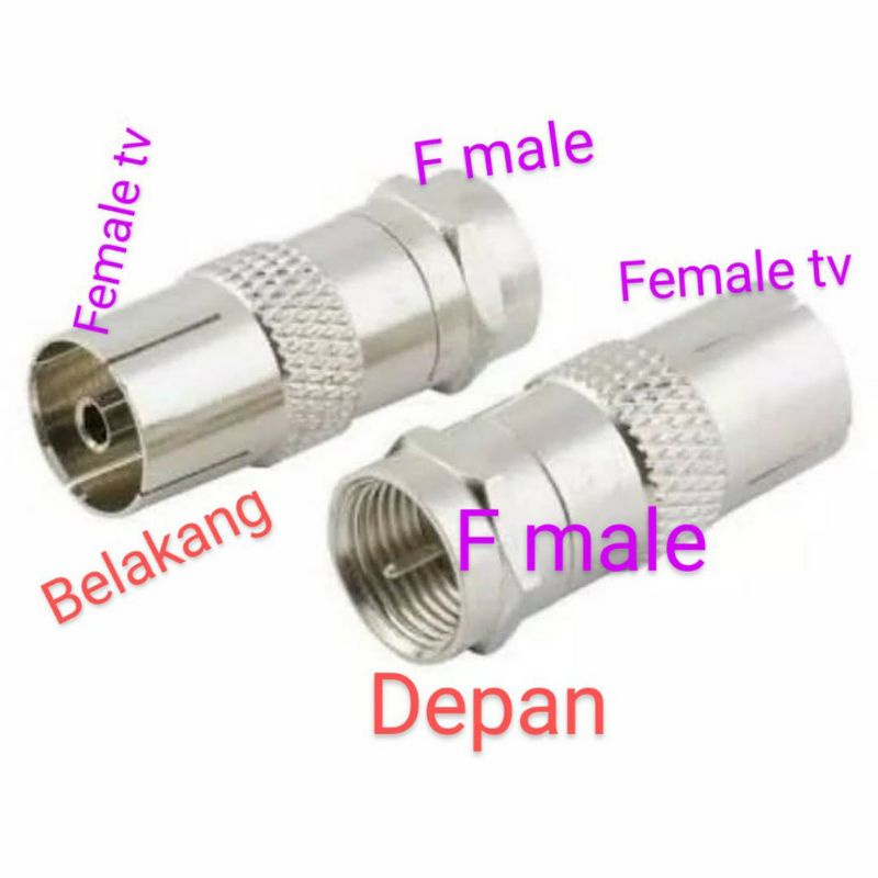 CONNECTOR MALE TO PAL FEMALE/JACK KONEKTOR PAL CEWEK/Jack converter f to female Tv over drat