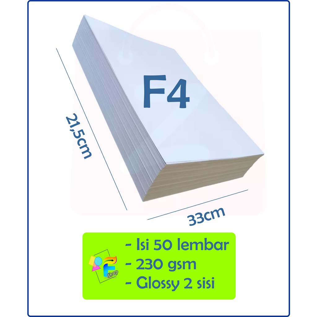 

Kertas Art Carton/Art Paper 230gsm - 50 lembar F4 Folio