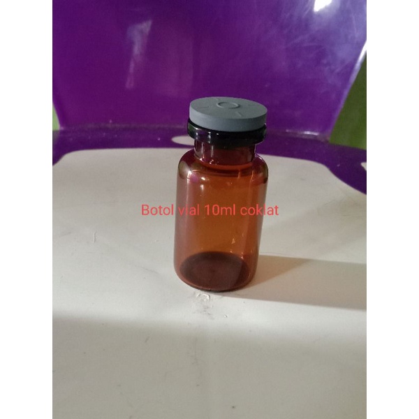 Botol vial 10ml coklat tutup karet