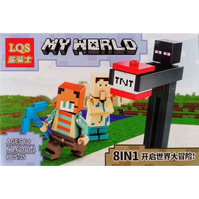 mainan anak lego mine craft world minicraft SATU PAKET ISI 3 KARAKTER FIGURE LQS 62101 mini craft minifigure block mini figure bricks dunia kotak square marvel naruto ninjago justice league avengers robot rangers dinosaurus tentara army soldier-1