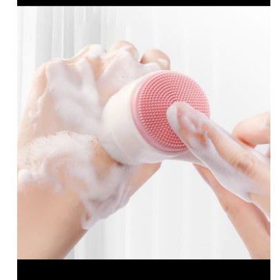 facial brush 2 sisi sikat pembersih wajah silikon