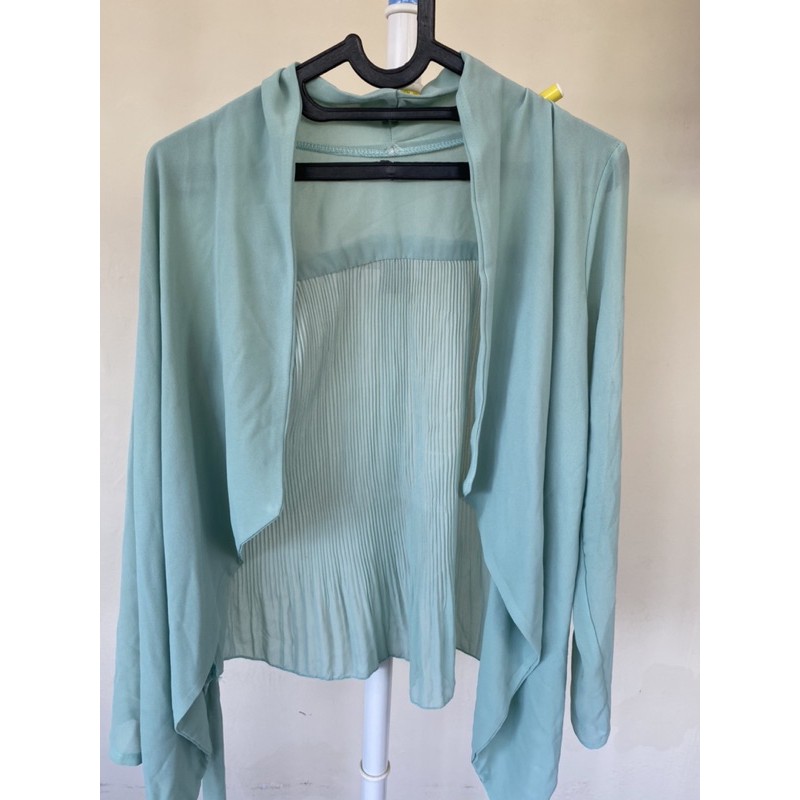 cardigan outer blazer chiffon murah cewek soft wanita hijau tosca baby blue