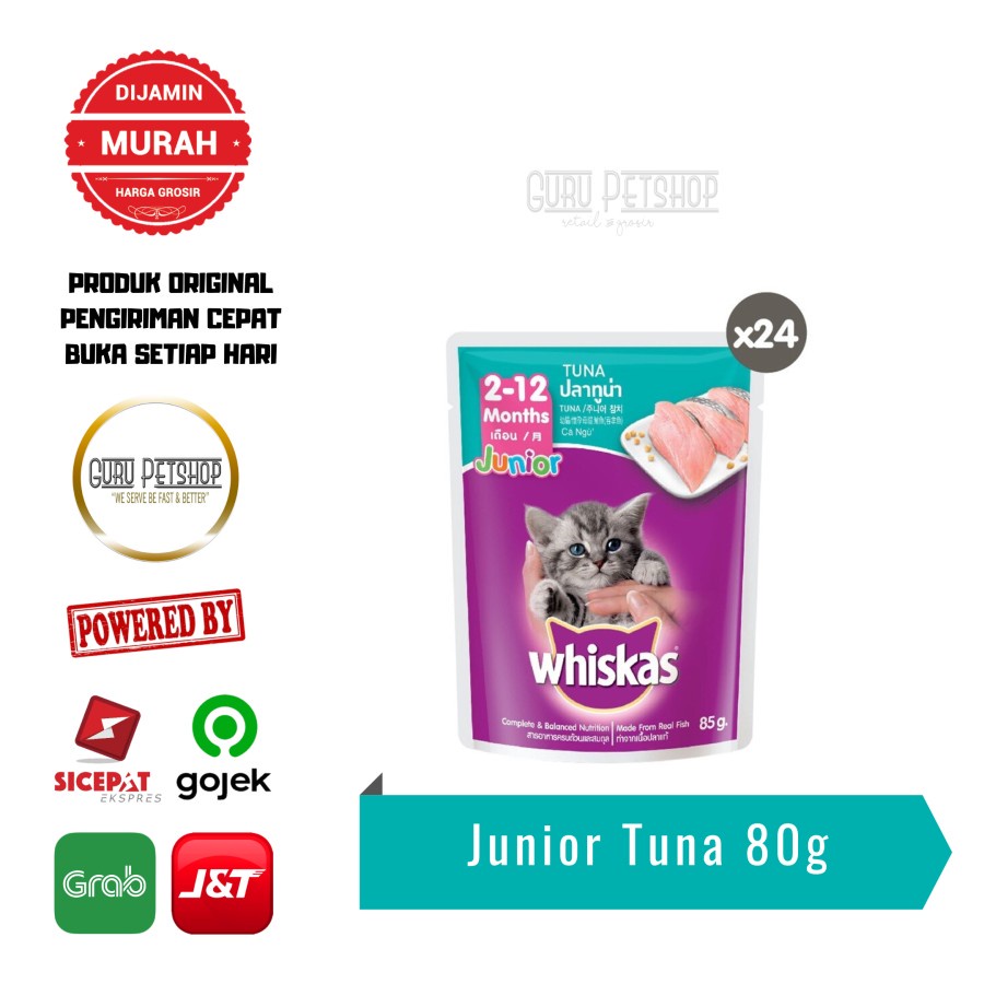 Whiskas Pouch 1 Dus isi 24 Whiskas Junior Whiskas Tuna Whiskas Sachet