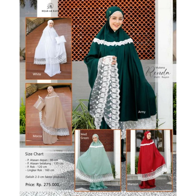 Mukena Renda Arrafi Terbaru Mukena rukuh rayon potongan terusan mukena adem