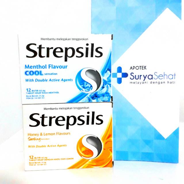 Strepsils Menthol / Strepsils Honey Lemon isi 6 tablet- Strepsil Cool - Strepsils Cool