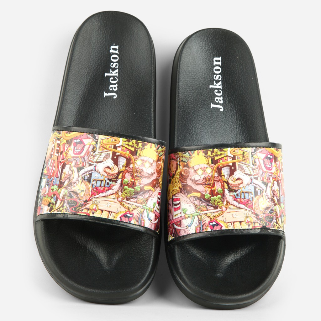 Sandal Slide Jackson High 2JE Black / Ramayana Jatinegara