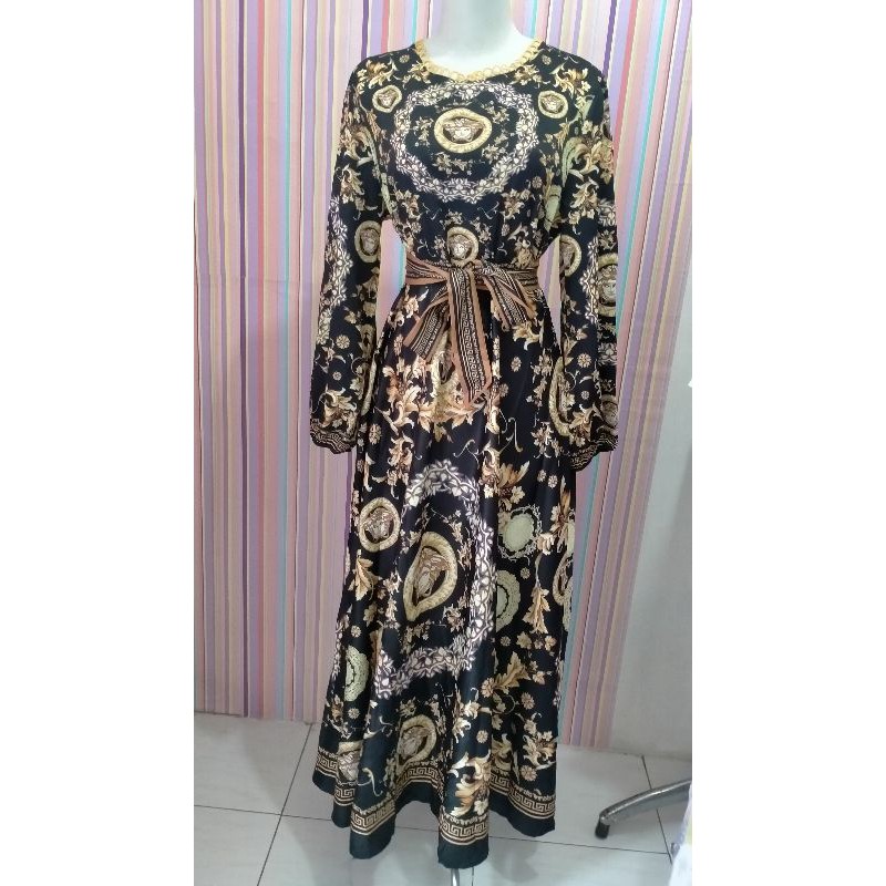 Indaholshop_gamis satin mewah