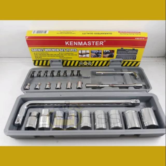 KENMASTER Kunci Sok Set 27 Pcs Sock Shock Motor Socket / Kunci Sock Socket Set 27pcs Socket Wrench