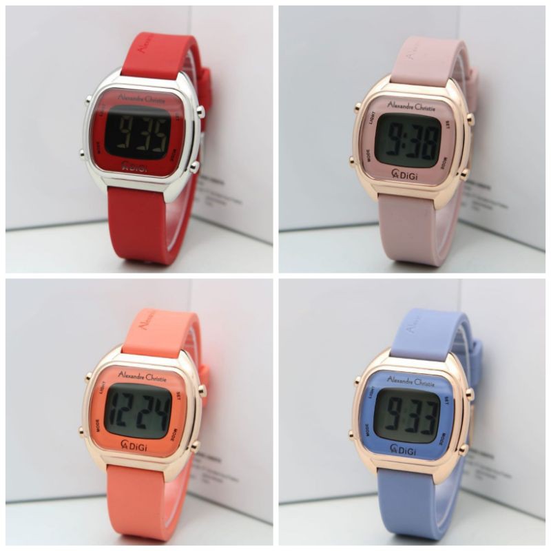 NEW JAM DIGITAL ALEXANDRE CHRISTIE CEWEK I WANITA AC 9335 AC9335 9335 TALI KARET ORIGINAL 100%