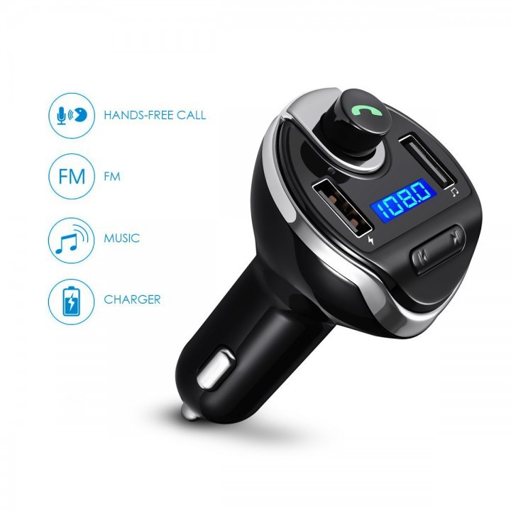 Car Charger T20 Bluetooth Handsfree 5V 3.1A FM Transmitter MP3 Player