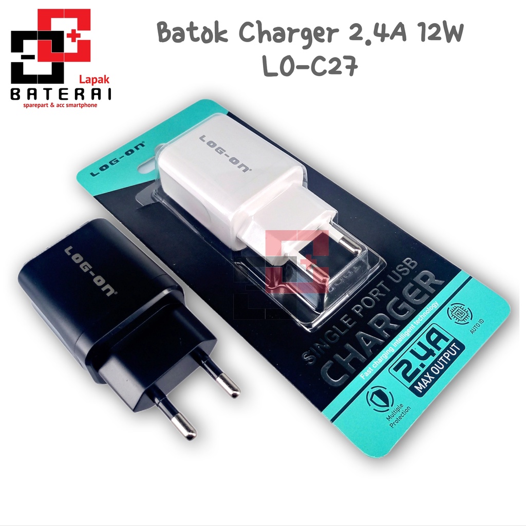 LOG - ON C27 Batok Adaptor 1 Output 2.4A max | LO-C27 adaptor charger | casan