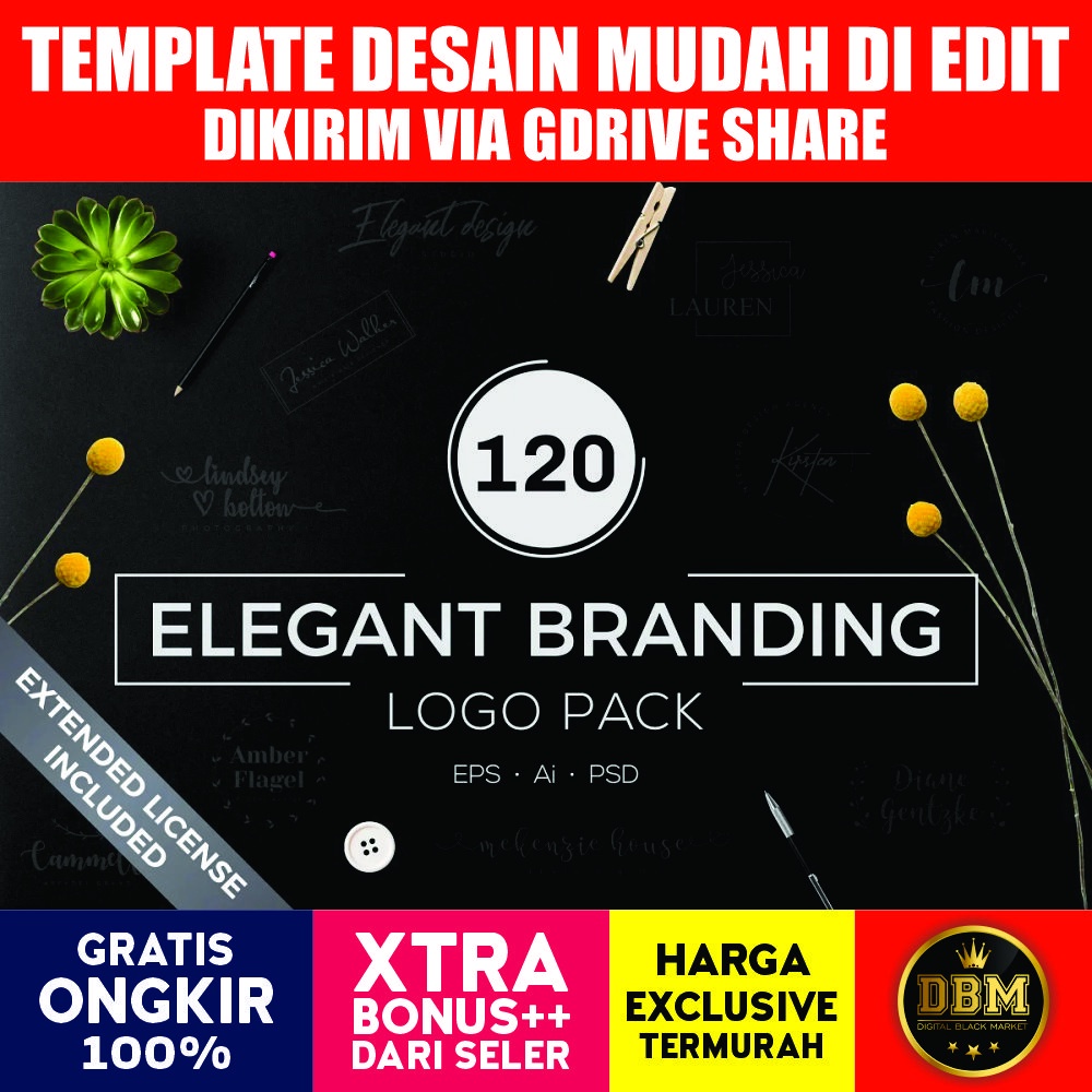 120 Elegant Branding Logo Pack - Photoshop &amp; Illustrator