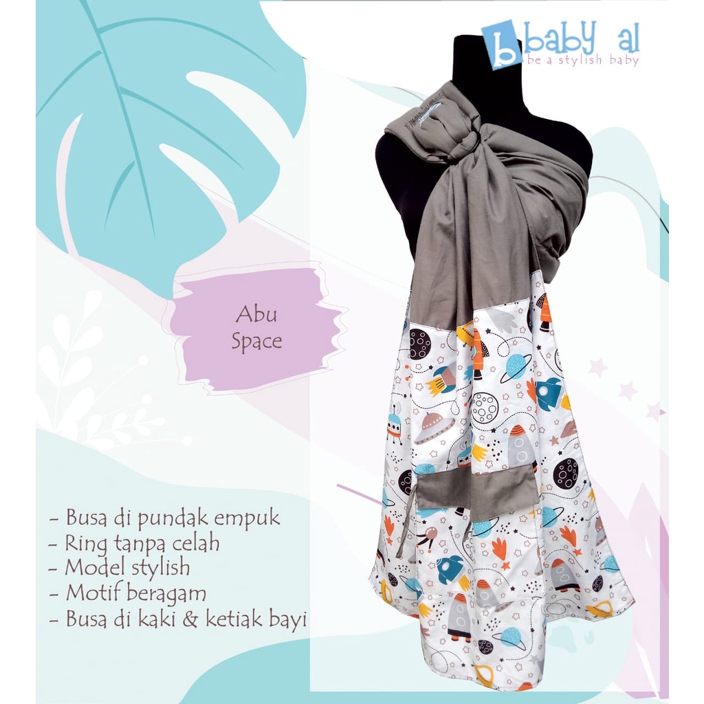 Baby AL Gendongan Bayi - Gendongan Ring Sling Baby Al Motif SPACE