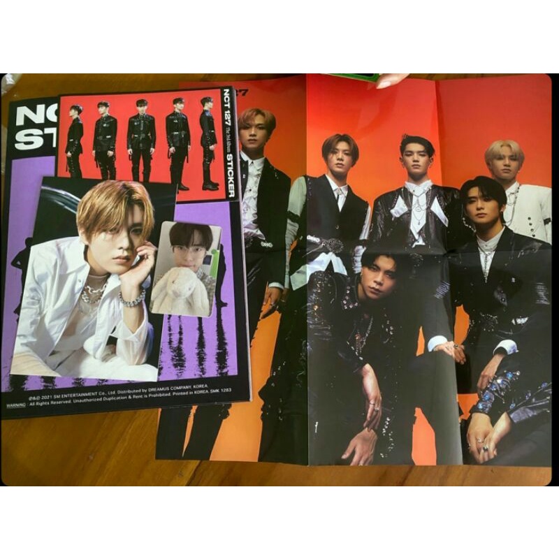 photocard doyoung, stiker mark,  postcard yuta, PHOTOBOOK STICKER VER