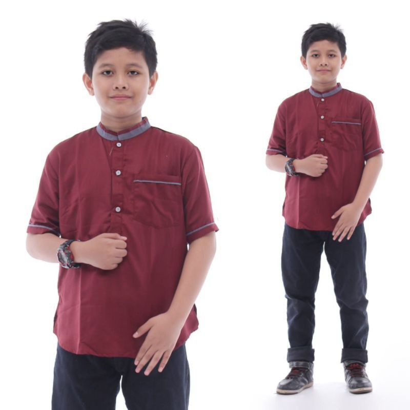 Baju Koko Kurta Anak Laki-Laki Muslim Turki Umur 5-15 Tahun