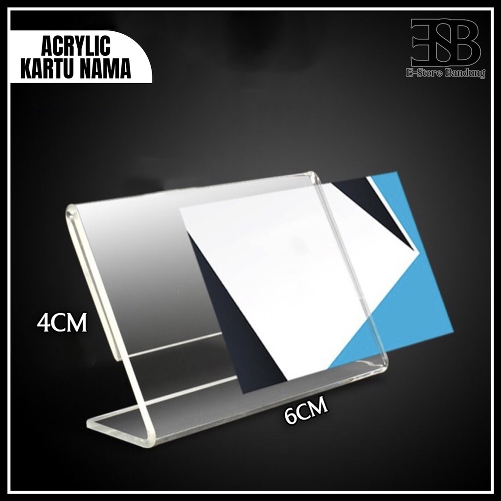 

Holder kartu Nama Table Meja / Bussiness Card Name Tag Kantor / Papan Acrylic Kartu Nama 4 x 6
