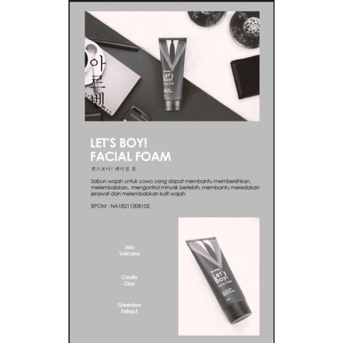 Let's boy  Facial Foam Arvven Facial foam Arvven facial wash BPOM 100% original
