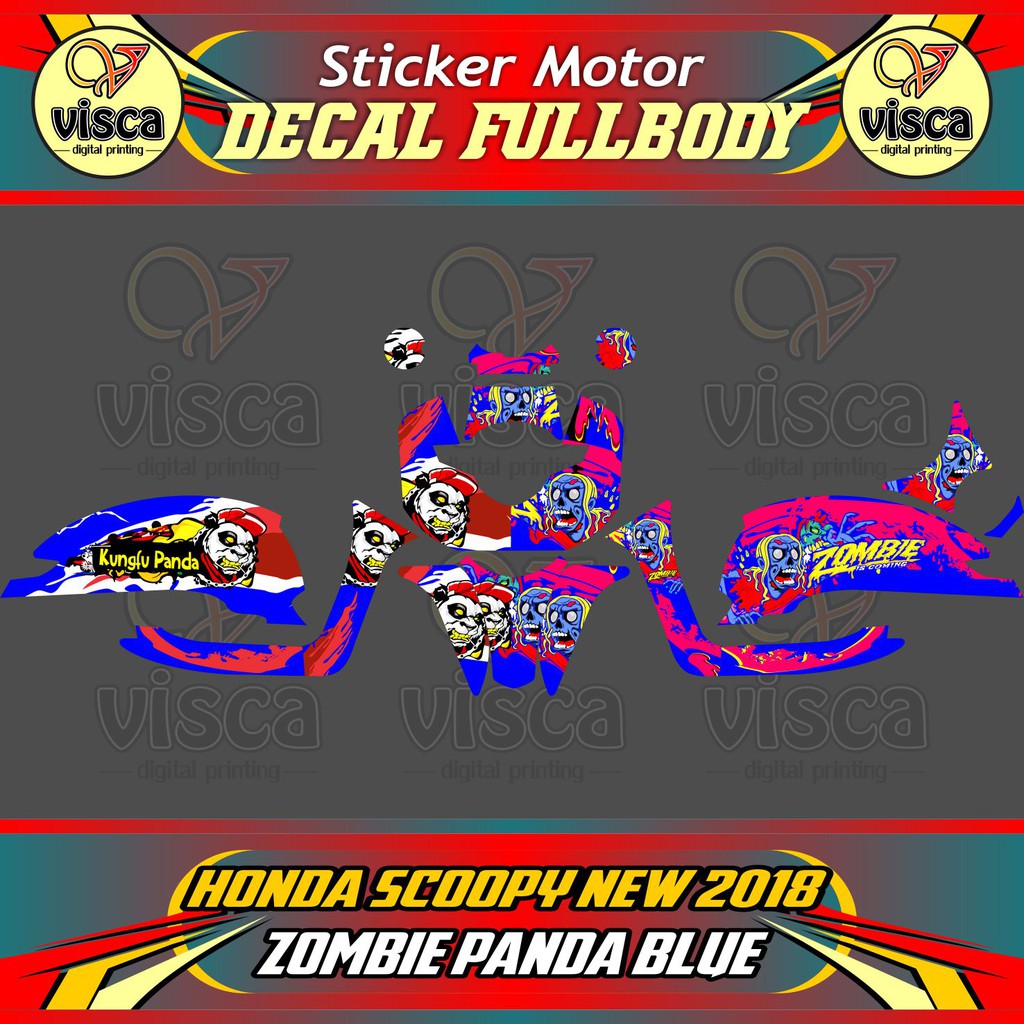 decal SCOOPY decal SCOOPY  decal  SCOOPY full body SCOOPY NEW 2019 ZOMBIE PANDA BLUE