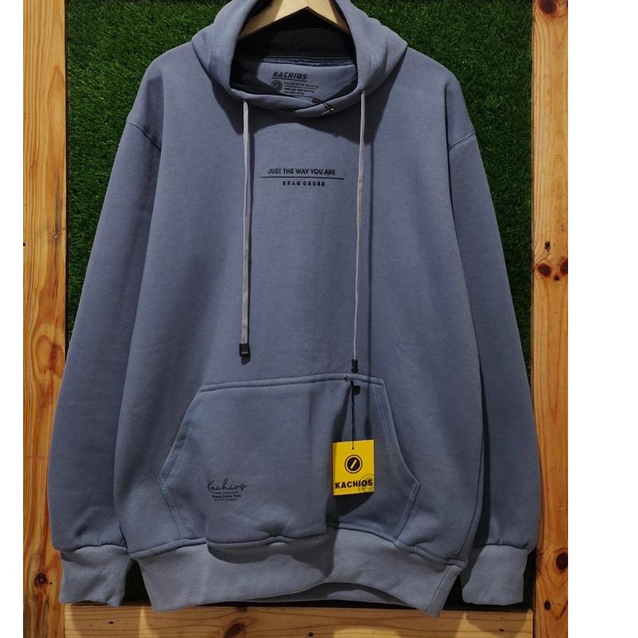 Bagus Banget.. sweater hoodie pria distro original kachios warna abu paralon switer polos cowok over