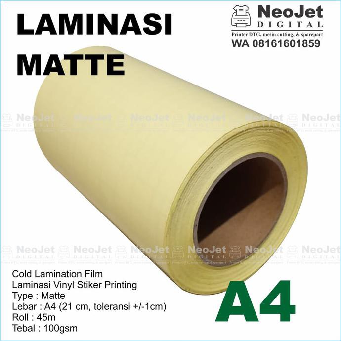 

Buruan Serbu] Laminasi Dingin Doff Matte Buram Ukuran A4 100Gsm Roll 21Cm X 50 Yard