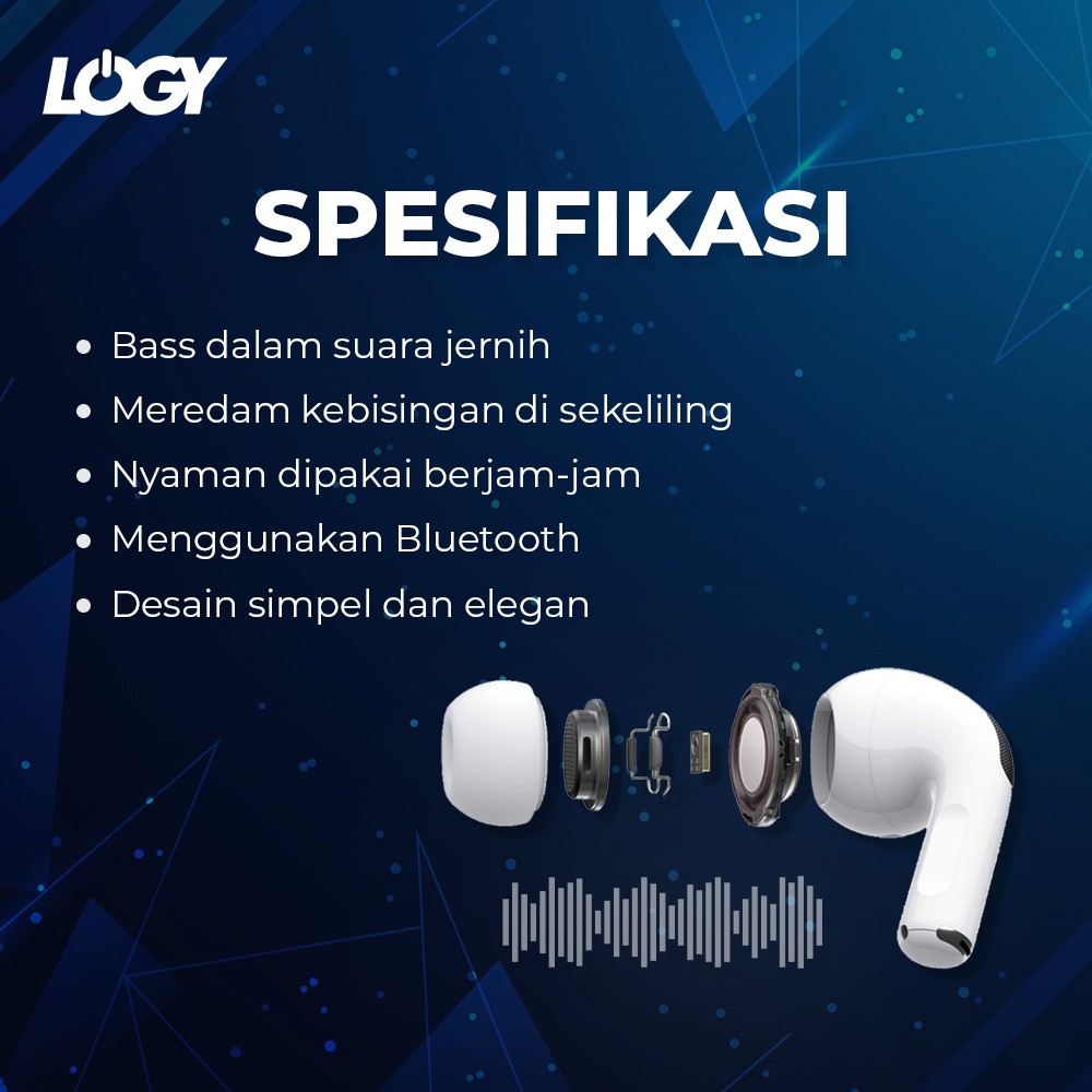 LOGY TWS Pro 5 Headset Earphone  Wireless Bluetooth 5.0 with Microphone Can Rename-1