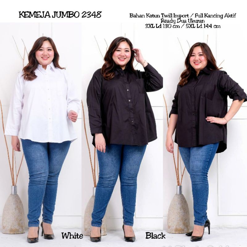 Kemeja Jumbo 2348, Ld 125, 135, 142 &amp; 155 cm