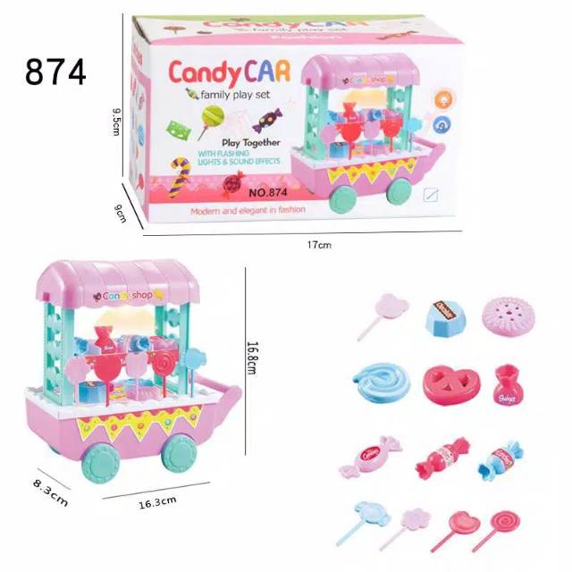 MOMBABY1 Kado Mainan Anak Perempuan Mini Ice Cream Cart atau Mini Sweet Cart