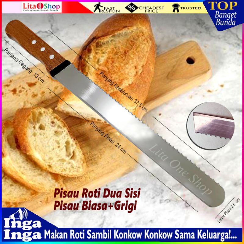 Pisau Roti Bergerigi/ Dua Sisi Bergerigi Polos