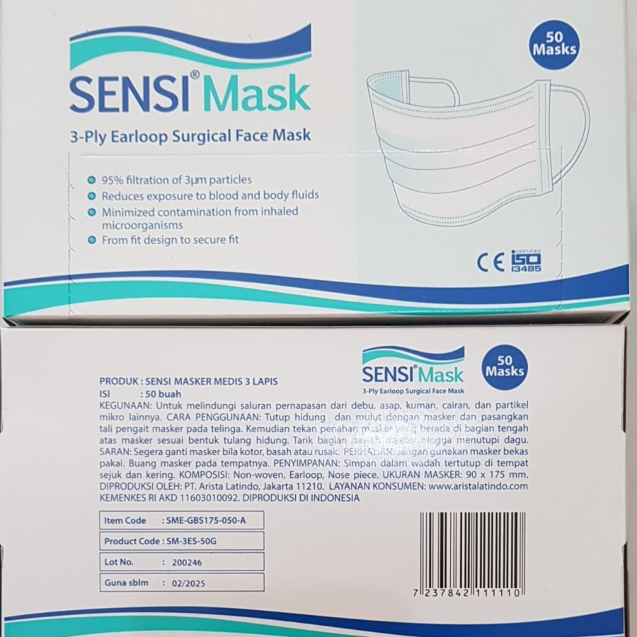 Jual Masker Sensi Medis Surgical Disposable Face Mask Ply Earloop APD Safety ORIGINAL Shopee