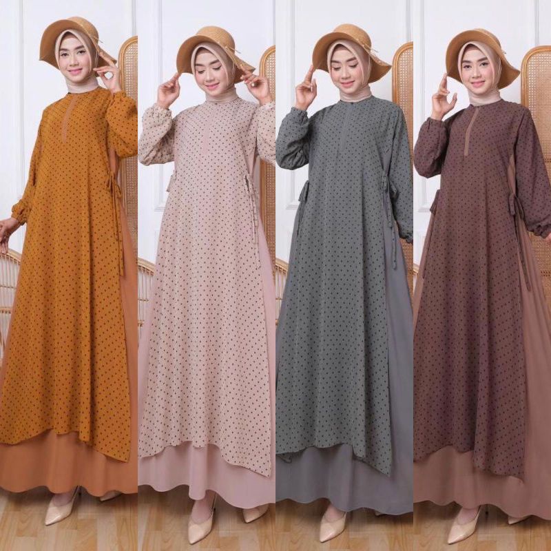 Gamis Polkadot Ceruty