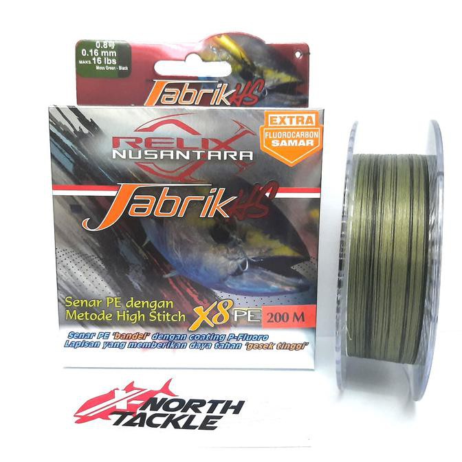 Senar Pe Relix Nusantara Jabrik Hs X8 200M Pe 0.8 - 0.16Mm - 16Lbs - Multicolor