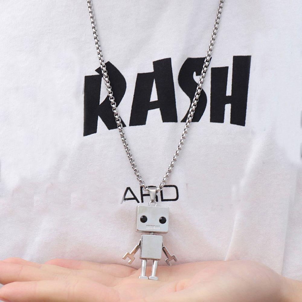 Mxbeauty Kalung Robot Kreatif Retro Punk Anti Karat Unisex Hip Hop Logam Liontin Choker