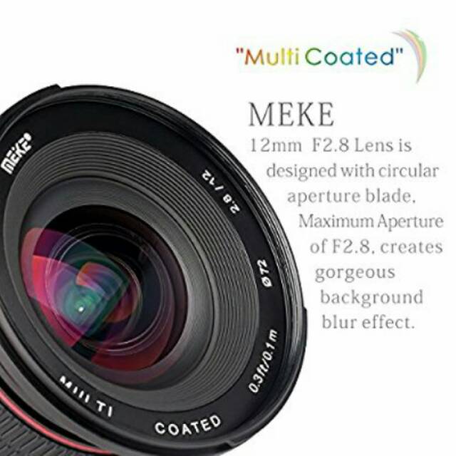LENSA KAMERA MIRRORLESS MEIKE 12mm F/2.8 FOR FUJIFILM / FUJI XM1 XA1 XA2 XA3 XA10 XT10 XT20 XT1 XT2