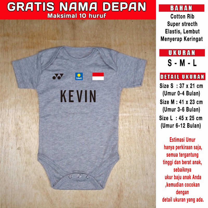 Baju Bola Bayi badminton Yonex GRATIS NAMA DEPAN Romper Bayi Jumper bayi Jersey Bayi-1
