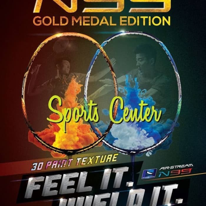 NEW 2017 Raket Badminton Lining N99 ( N 99 ) GOLD MEDAL New Color