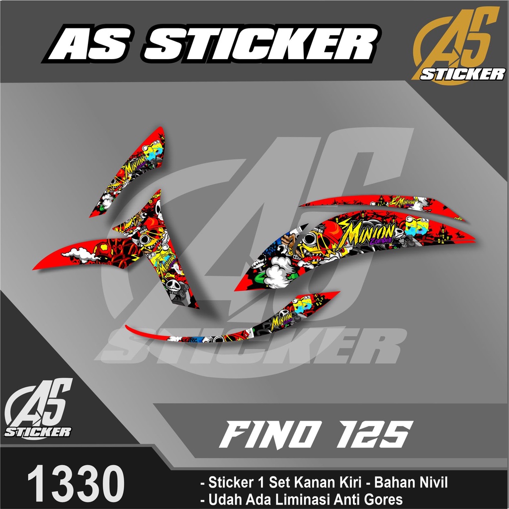 1330 STRIPING STICKER FINO 125 MINIONS ZOMBIE RACING SEMI FULL