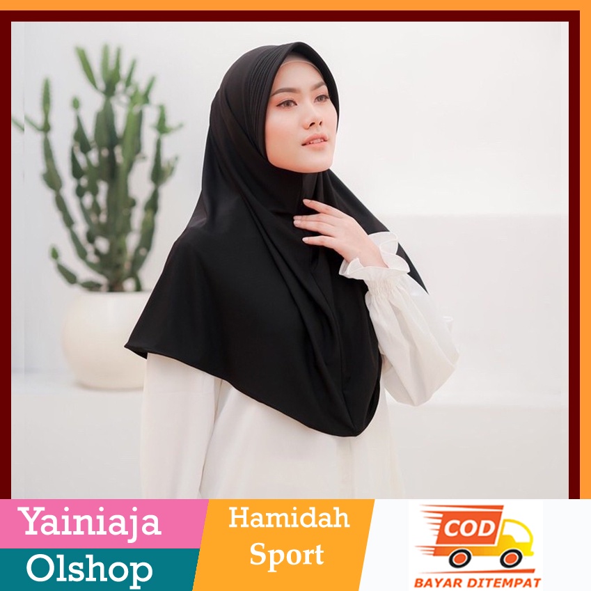 Bergo Sport premium / Hijab instan olahraga volly Jilbab ped daily STANDART hamidah Kerudung instan sehari-hari