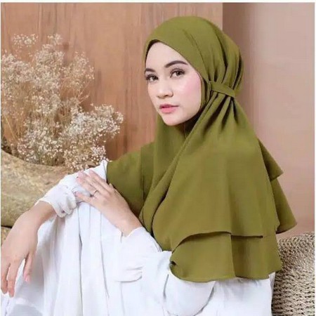 HIJAB BERGO MARYAM 2 LAYER DIAMOND / BERGO INSTAN TALI NON PET DUA LAYER