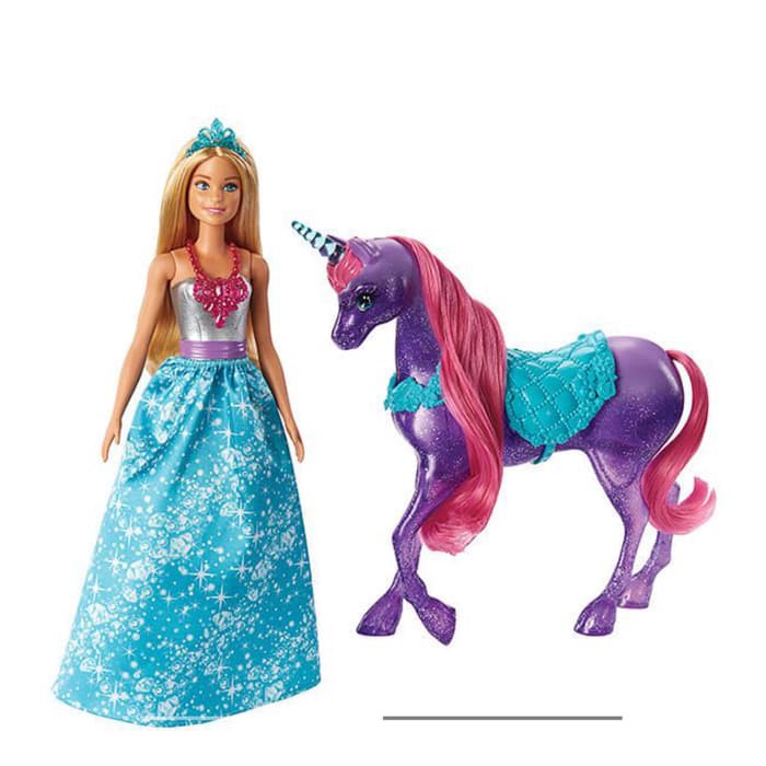 barbie princess doll and regal unicorn